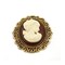 1 Pc Flat Lightweight Brown Ivory Silhouette Cameo Antique Brass Frame